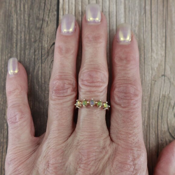 Sienna Opal Ring Womens Boho Bohemian Hippie Gypsy Pretty Gift Anniversary NWT - Picture 2 of 14